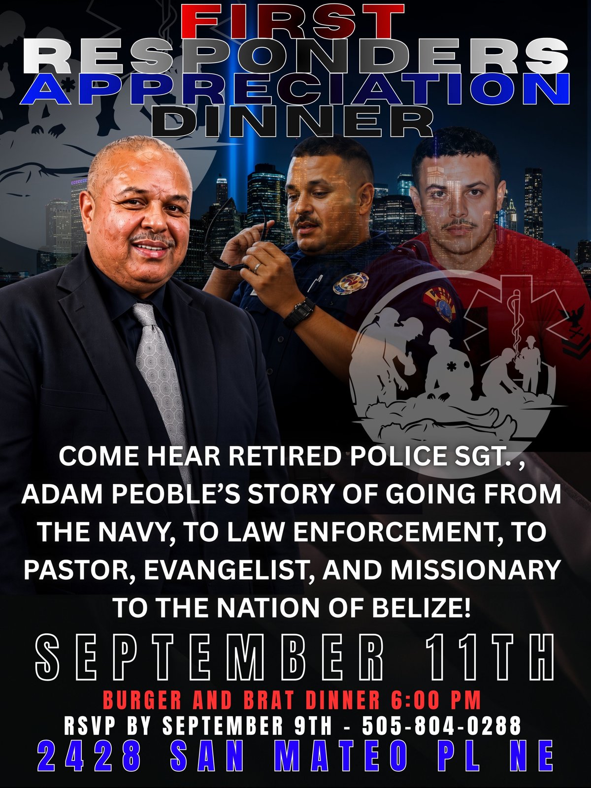 First Responders Appreciation Dinner, September 11th